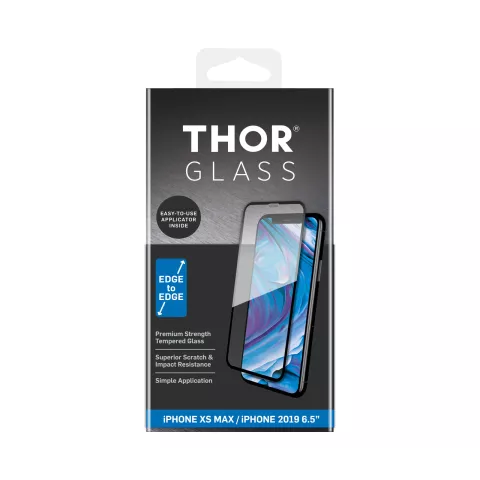 Protecteur d&#039;&eacute;cran en verre THOR FS avec applicateur pour iPhone XS Max et 11 Pro Max - Transparent
