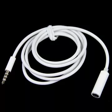 C&acirc;ble d&#039;extension audio blanc 1 m&egrave;tre c&acirc;ble audio prise 3,5 mm