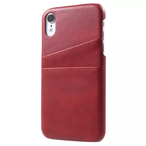 Coque iPhone XR Portefeuille Portefeuille en Cuir - Cartes Rouges