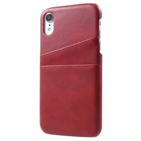 Duo Cardslot Wallet Portefeuille &eacute;tui compatible avec iPhone XR - Cartes Rouges