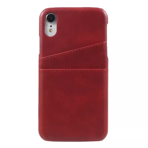 Coque iPhone XR Portefeuille Portefeuille en Cuir - Cartes Rouges