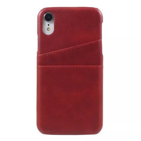 Duo Cardslot Wallet Portefeuille &eacute;tui compatible avec iPhone XR - Cartes Rouges