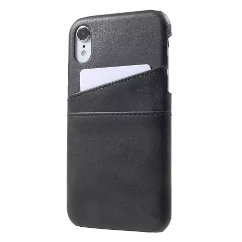 Duo Cardslot Wallet Portefeuille &eacute;tui compatible avec iPhone XR - Cartes noires