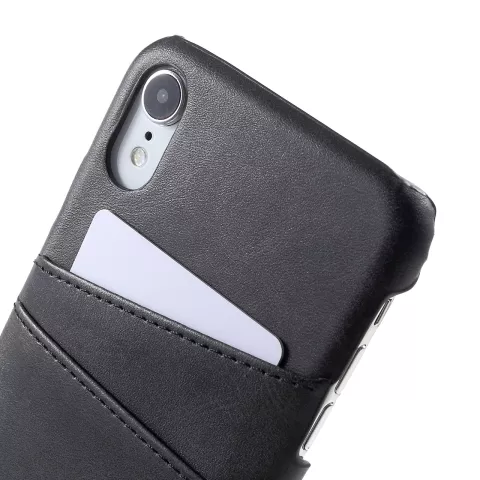Duo Cardslot Wallet Portefeuille &eacute;tui compatible avec iPhone XR - Cartes noires