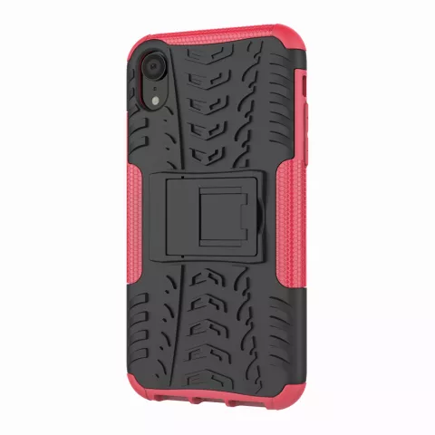 Coque profil de pneu TPU Polycarbonate la coque compatible avec iPhone XR - Noir Rose Protection