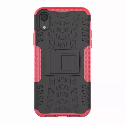 Coque profil de pneu TPU Polycarbonate la coque compatible avec iPhone XR - Noir Rose Protection