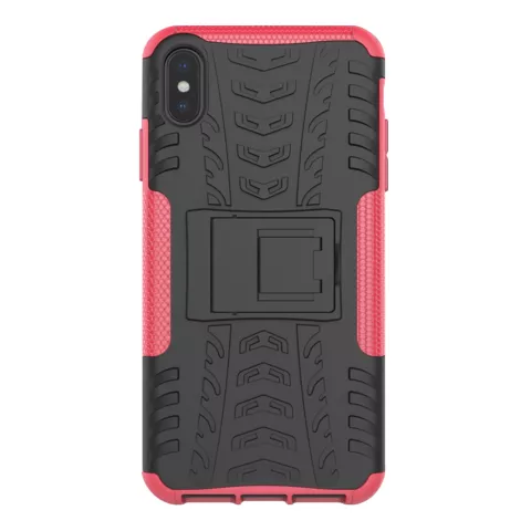 Coque profil de pneu TPU Polycarbonate la coque compatible avec iPhone XS Max - Noir Rose Protection