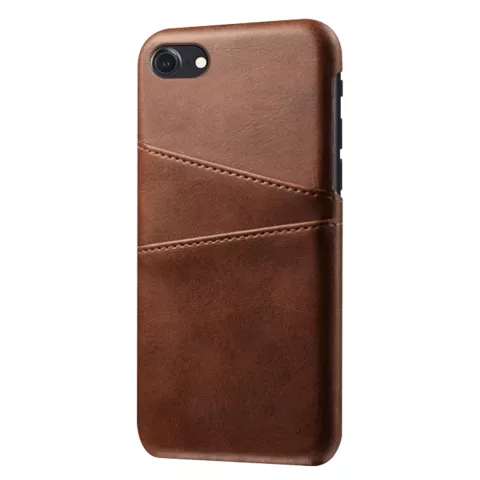 Coque iPhone 7 8 SE 2020 SE 2022 Portefeuille Portefeuille en Cuir - Protection Marron