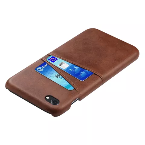 &Eacute;tui portefeuille Duo Cardslot compatible avec iPhone 7 8 SE 2020 SE 2022 - Protection marron