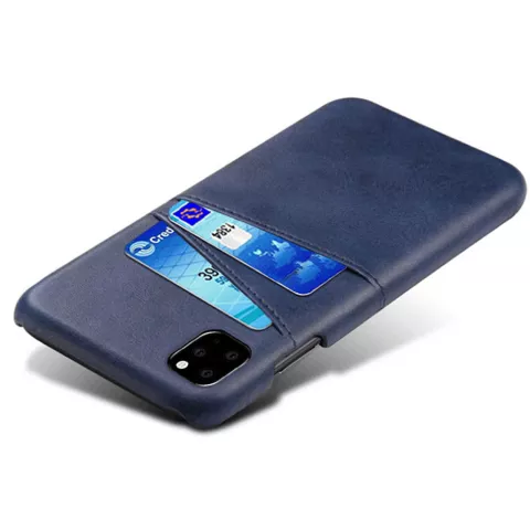 Coque iPhone 11 Pro Max Portefeuille Portefeuille en Cuir - Protection Bleue