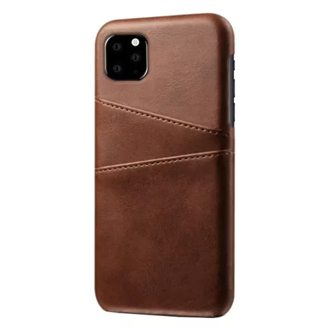 Coque iPhone 11 Pro Max Portefeuille Portefeuille en Cuir - Protection Marron