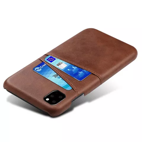 Coque iPhone 11 Pro Max Portefeuille Portefeuille en Cuir - Protection Marron