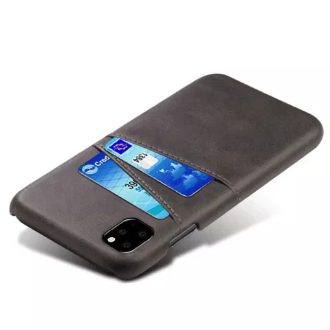 Duo Cardslot Wallet Portefeuille la coque compatible avec iPhone 11 - Protection Noire