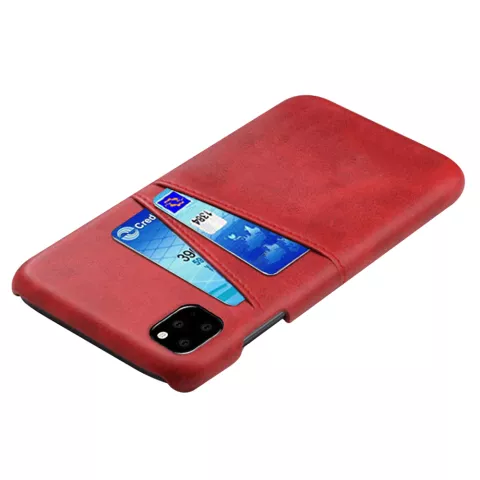 Duo Cardslot Wallet Portefeuille la coque compatible avec iPhone 11 - Protection Rouge