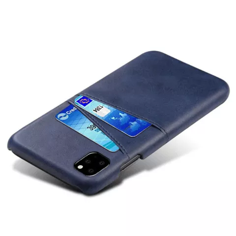 Duo Cardslot Wallet Portefeuille la coque compatible avec iPhone 11 Pro - Protection Bleu Fonc&eacute;