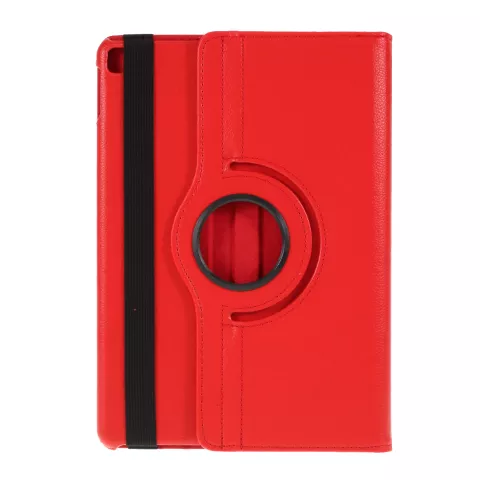 Coque iPad 10.2 pouces en cuir textur&eacute; Litchi avec coque - Standard de protection rouge