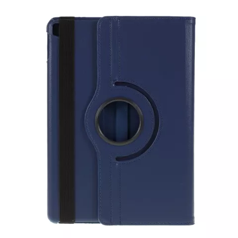 Coque iPad 10.2 pouces en cuir textur&eacute; Litchi avec coque - Standard de protection bleu
