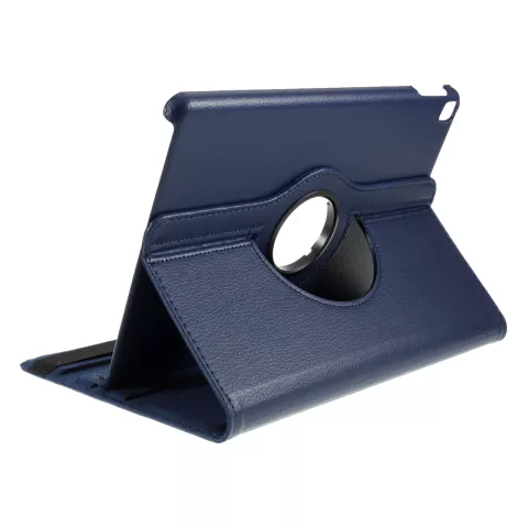 Litchi Texture Cuir compatible avec iPad 10,2&quot; &amp; iPad Air 3 10,5&quot; (2019) &amp; iPad Pro 10,5&quot; (2017) &eacute;tui avec coque - Bleu fonc&eacute; Protection Standard