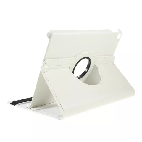 Coque iPad 10.2 pouces en cuir textur&eacute; Litchi avec coque - Blanc Protection Standard