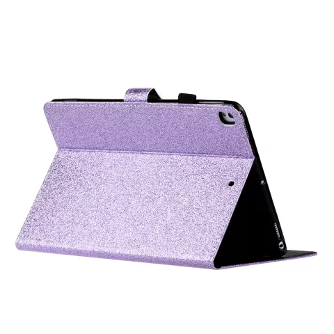 Housse de protection brillante &agrave; paillettes flash en cuir PU compatible avec iPad 10,2&quot; &amp; iPad Air 3 10,5&quot; (2019) &amp; iPad Pro 10,5&quot; (2017) - Violet