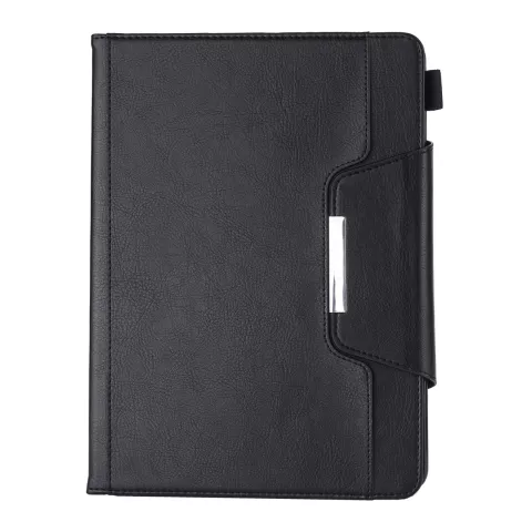 &Eacute;tui Portefeuille Avec Fermoir En M&eacute;tal Et Fente Pour Stylo Pour iPad 10.2 Pouces - Noir