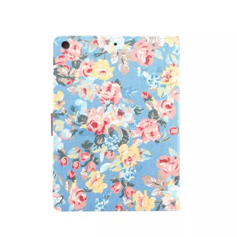 Cover Case Flowerprint Motif de tissu de fleur en cuir artificiel iPad 10.2 pouces - Bleu