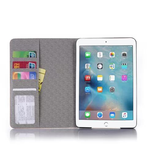 &Eacute;tui De Couverture Portefeuille Portefeuille Faux Cuir Mod&egrave;le De Carte Du Monde compatible avec iPad 10,2 Pouces - Marron Clair