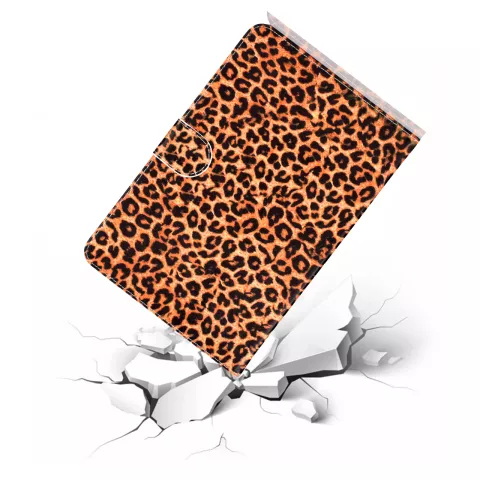 &Eacute;tui portefeuille portefeuille imprim&eacute; l&eacute;opard compatible avec iPad 10,2 pouces, &agrave; l&#039;iPad Pro 10,5 et &agrave; l&#039;iPad Air 3 10,5 pouces - Orange Noir Beige