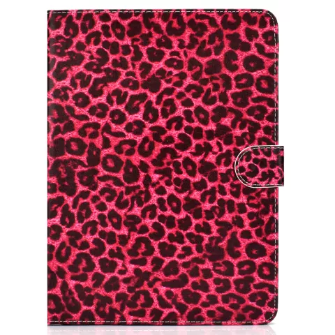 Housse Etui Rouge Imprim&eacute; L&eacute;opard Faux Cuir iPad 10,2, iPad Pro 10,5 et iPad Air 3 10,5 pouces