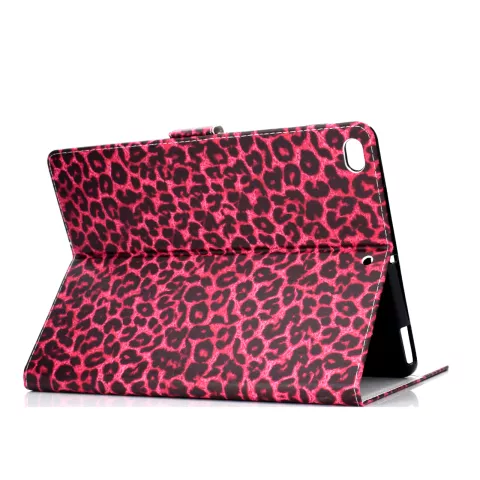 &Eacute;tui portefeuille portefeuille imprim&eacute; l&eacute;opard rouge compatible avec iPad 10,2 pouces, &agrave; l&#039;iPad Pro 10,5 et &agrave; l&#039;iPad Air 3 10,5 pouces - Noir Rouge Rose