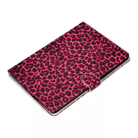 &Eacute;tui portefeuille portefeuille imprim&eacute; l&eacute;opard rouge compatible avec iPad 10,2 pouces, &agrave; l&#039;iPad Pro 10,5 et &agrave; l&#039;iPad Air 3 10,5 pouces - Noir Rouge Rose