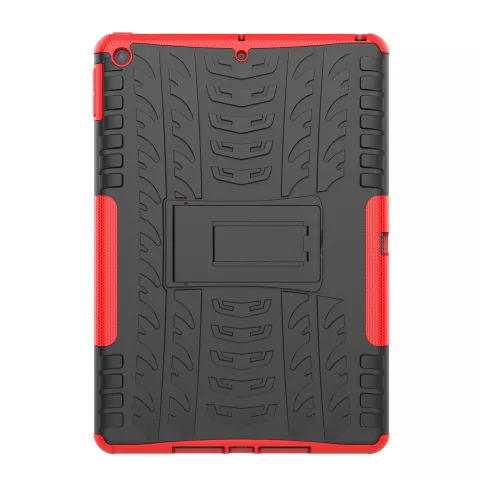Profil De Pneu Poign&eacute;e De Couverture B&eacute;quille En Plastique TPU compatible avec iPad 10,2 Pouces - Rouge