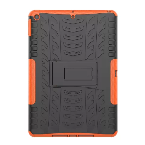 Profil De Pneu Poign&eacute;e De Couverture B&eacute;quille En Plastique TPU compatible avec iPad 10,2 Pouces - Orange