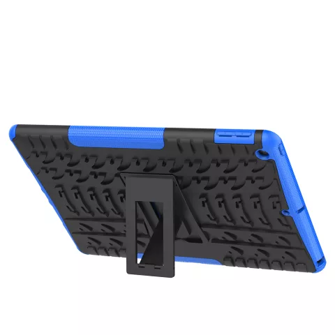 Profil De Pneu Poign&eacute;e De Couverture B&eacute;quille En Plastique TPU compatible avec iPad 10,2 Pouces - Bleu