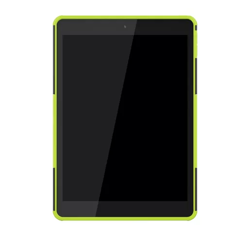 Profil de pneu iPad 10.2 pouces TPU Couverture en polycarbonate avec b&eacute;quille - Vert Noir