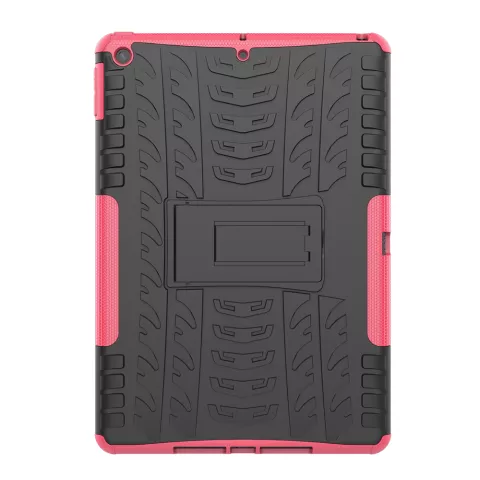 Profil De Pneu Poign&eacute;e De Couverture B&eacute;quille En Plastique TPU compatible avec iPad 10,2 Pouces - Rose