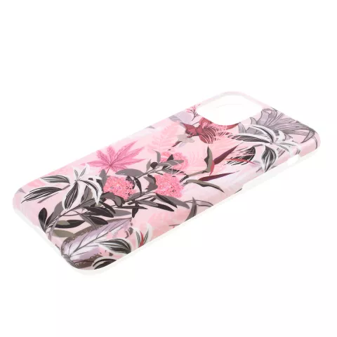 Coque Blossom Flowers Flowers Nature TPU Flexible Absorbant les Chocs compatible avec iPhone 11 - Rose