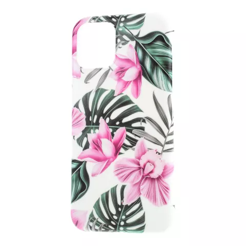 Coque Coque Fleurs Feuilles Fleurs Nature TPU Flexible Absorbant les Chocs compatible avec iPhone 11 - Rose