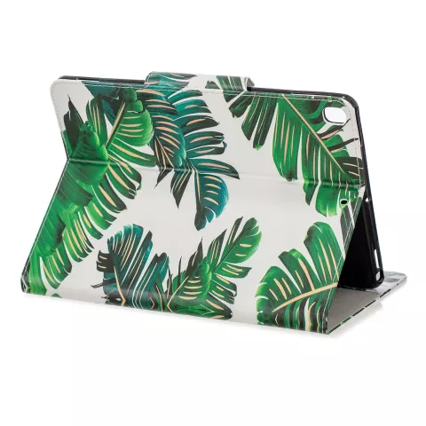 Wallet Wallet Sleeve Case Faux Leather Nature Leaves Jungle pour iPad 10.2 - Vert
