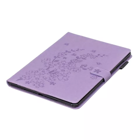 Portefeuille Etui Portefeuille Etui Faux Cuir Nature Blossom Plum Blossom pour iPad 10.2 - Violet
