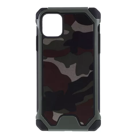 Camouflage Army Hybrid Cuir TPU Polycarbonate compatible avec iPhone 11 Pro Max Case Case - Vert