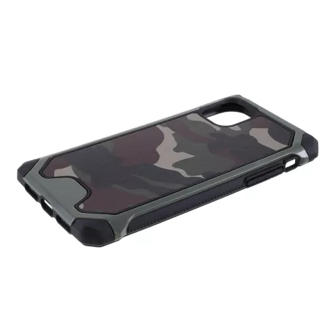 Camouflage Army Hybrid Cuir TPU Polycarbonate compatible avec iPhone 11 Pro Max Case Case - Vert