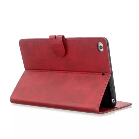 &Eacute;tui De Couverture De Portefeuille De Portefeuille En Cuir Faux Avec Support compatible avec iPad Mini 1 2 3 4 5 - 7,9 Pouces - Rouge