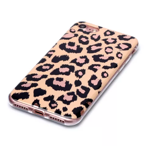 Motif l&eacute;opard compatible avec iPhone 7 8 SE 2020 SE 2022 Coque TPU - Holographique Brillant