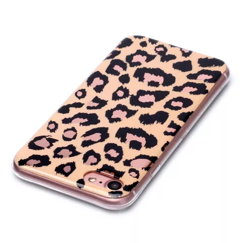 Motif l&eacute;opard compatible avec iPhone 7 8 SE 2020 SE 2022 Coque TPU - Holographique Brillant