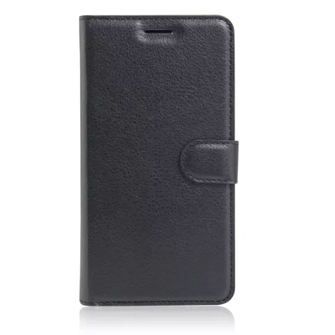 &Eacute;tui portefeuille portefeuille avec structure litchi standard compatible avec iPhone 7 Plus 8 Plus - Noir