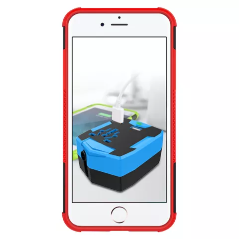 Coque de protection antichoc pour iPhone 7 Plus 8 Plus - Rouge