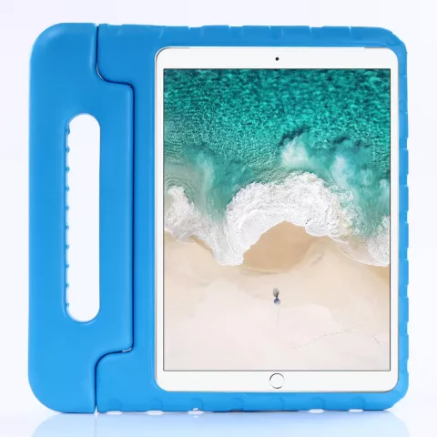 Support de poign&eacute;e de bo&icirc;tier en EVA antichoc adapt&eacute; aux enfants non toxique pour iPad 10.2 iPad Air 3 10.5 iPad Pro 10.5 - Bleu