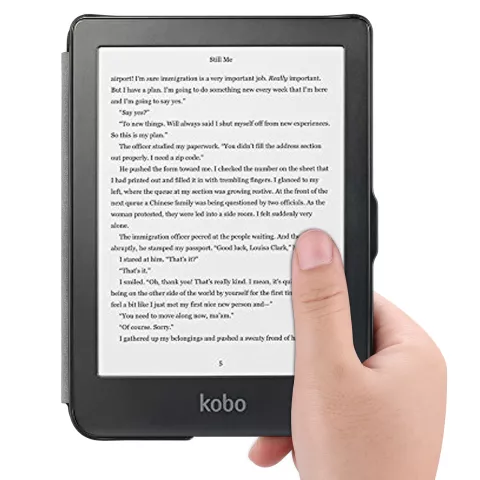 &Eacute;tui en cuir artificiel avec housse compatible avec Kobo Clara HD - Noir
