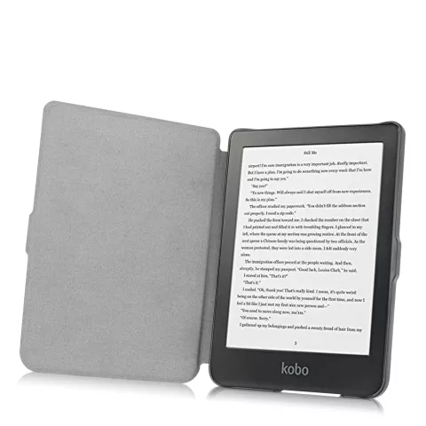 &Eacute;tui en cuir artificiel avec housse compatible avec Kobo Clara HD - Noir